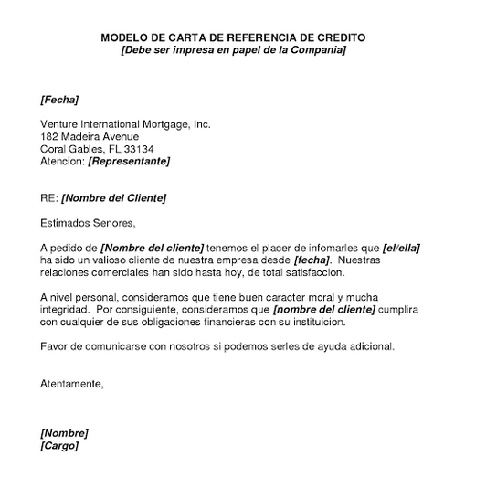 Modelo de carta referencia personal